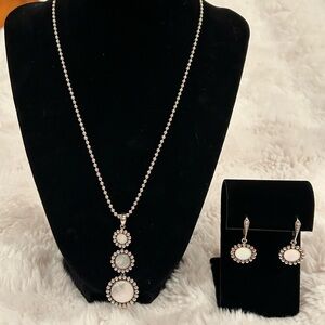 LAGOS Silver and Mother-of-Pearl Necklace and Matching Earrings